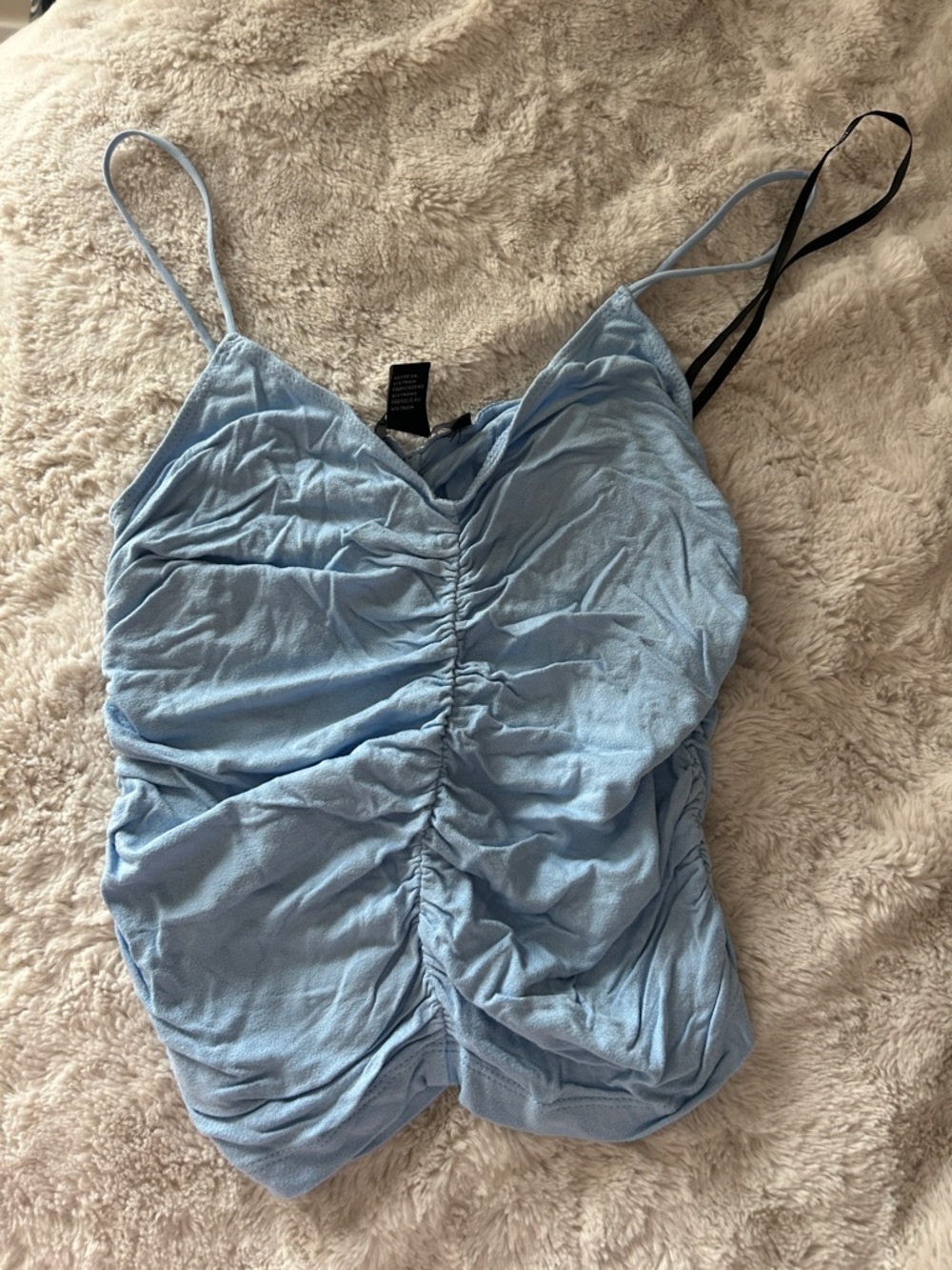 Forever 21 Light Blue Ruched Spaghetti Strap Cami